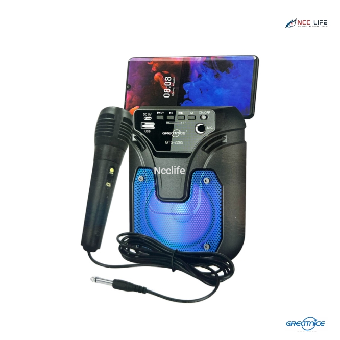 Great Nice Portable Karaoke Bluetooth Speaker with Wired Mic 3’’ Inch – Model GTS-2265