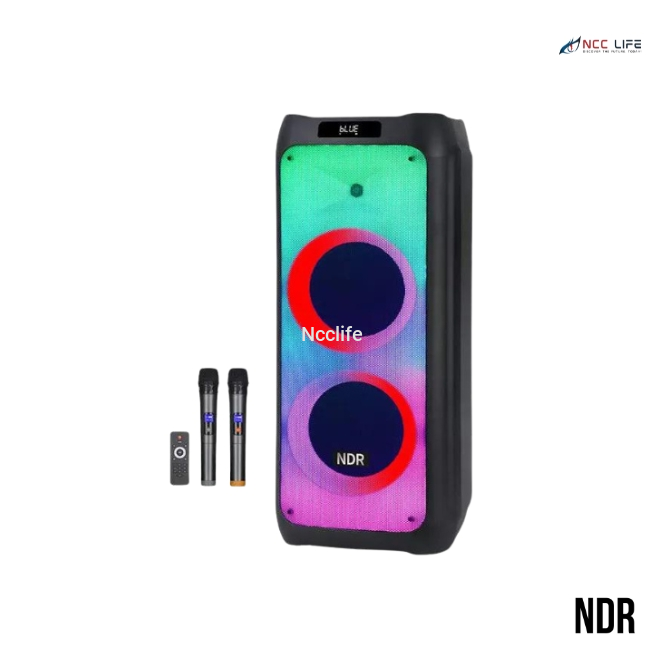 NDR 1610 Wireless Karaoke Bluetooth Speaker – Dual 10" Party Speaker with Mic