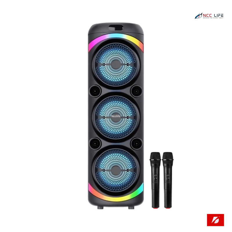 KTS 2143 Karaoke Bluetooth Party Speaker with Wireless Mic – 8" Woofer